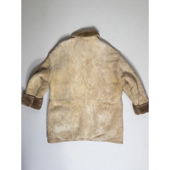 Vintage 1980s Shearling Sheepskin Coat Jacket Germany Antler Men's Munich XL - Picture 2 of 6